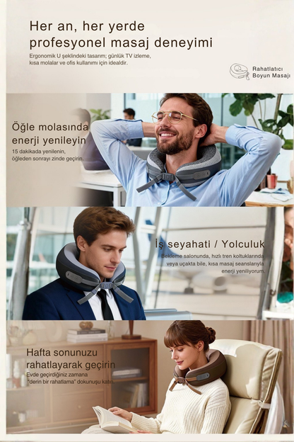 CHICONOM Q-NECK PRO Şarjlı Ortopedik 360° Destekli Boyun Masaj Yastığı