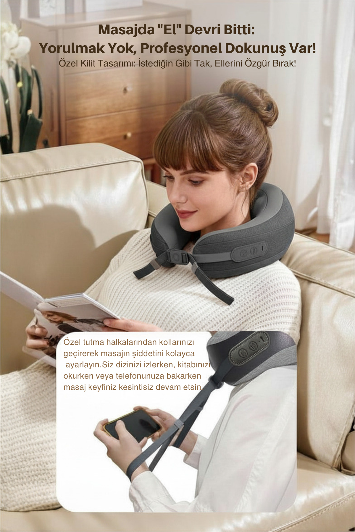 CHICONOM Q-NECK PRO Şarjlı Ortopedik 360° Destekli Boyun Masaj Yastığı