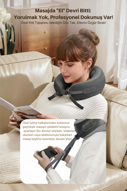 CHICONOM Q-NECK PRO Şarjlı Ortopedik 360° Destekli Boyun Masaj Yastığı