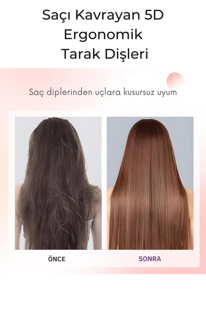 CHICONOM Onell Kablosuz Şarjlı Saç Düzleştirici Tarak LED Ekranlı Isı Ayarlı Taşınabilir Saç Tarağı