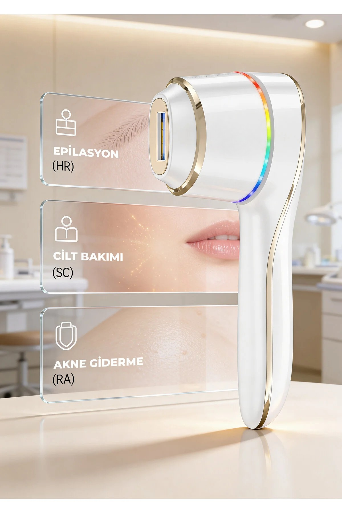 CHICONOM Onell Elora IPL Lazer Epilasyon Cihazı Buz Soğutmalı 10 Seviye Kablosuz Ev Tipi
