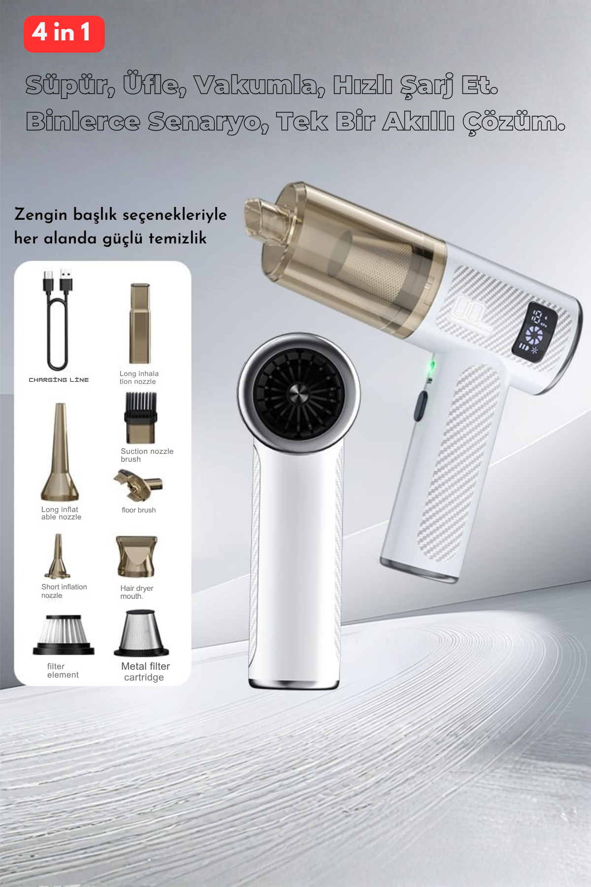 CHICONOM Onell Turbo VAC Pro 18000 Kablosuz Araç İçi Süpürge