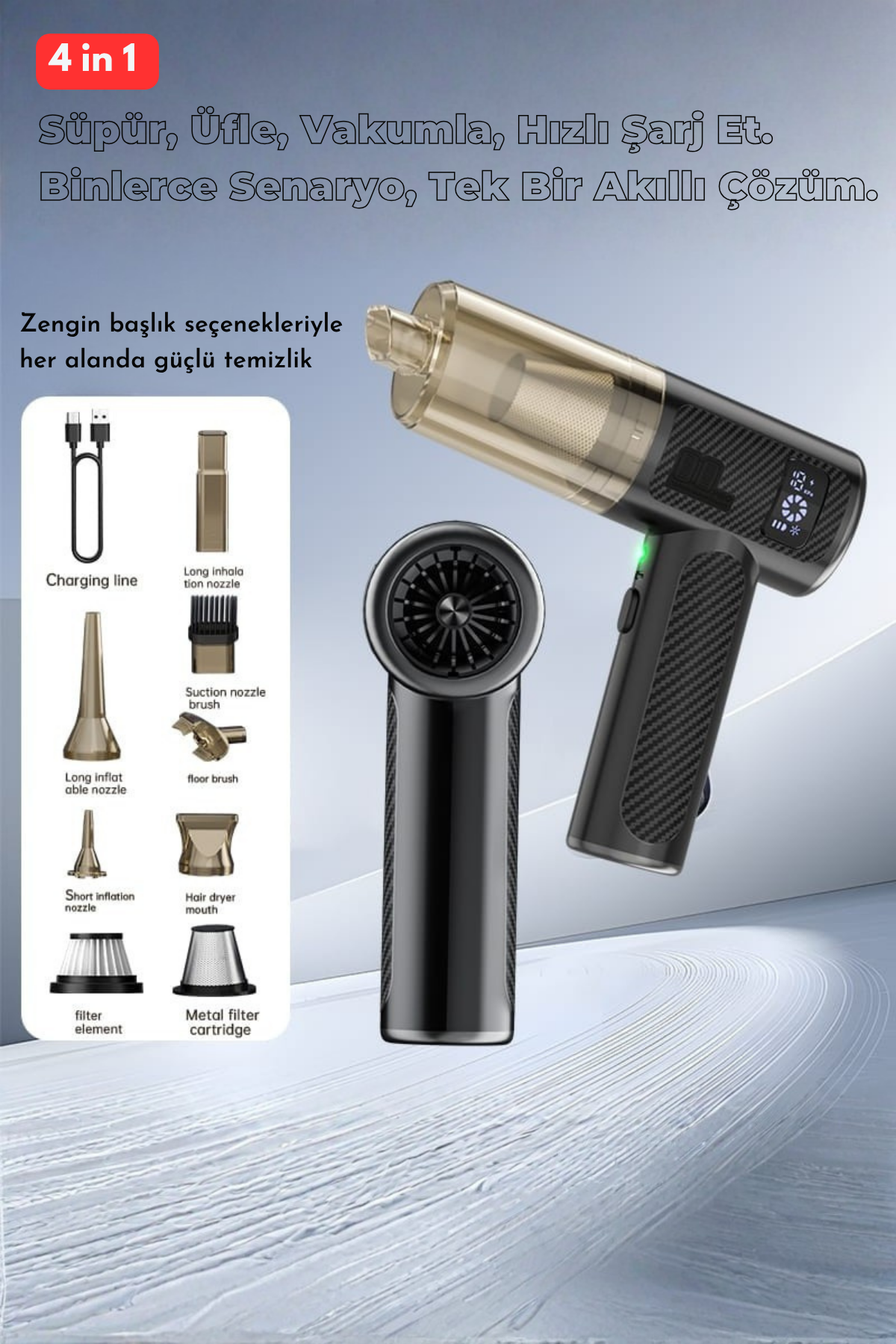 CHICONOM Onell Turbo VAC Pro 18000 Kablosuz Araç İçi Süpürge
